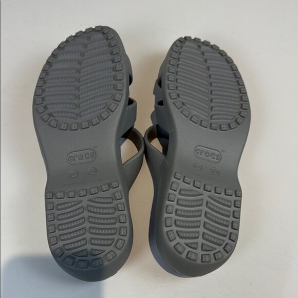 CROCS Purple and Gray Sandals with Figure-Eight Straps - Picture 4 of 4